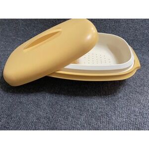 Vintage Tupperware Microwave Steamer Harvest Gold 3 Piece Set 1273 1274 1275 USA